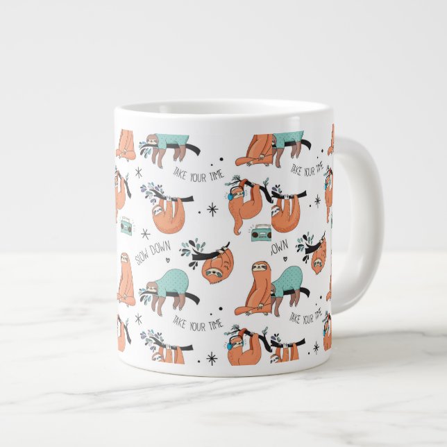 Niedliches Schlitzmuster Jumbo-Tasse (Vorderseite Rechts)