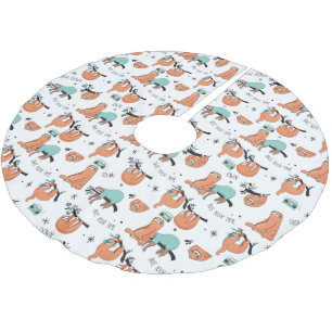 Niedliches Schlitzmuster Polyester Weihnachtsbaumdecke