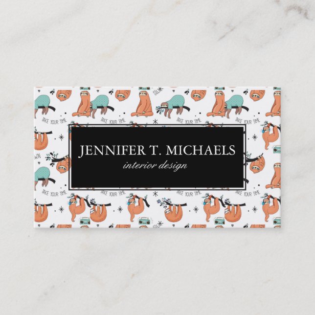 Niedliches Schlitzmuster Visitenkarte (Vorderseite)