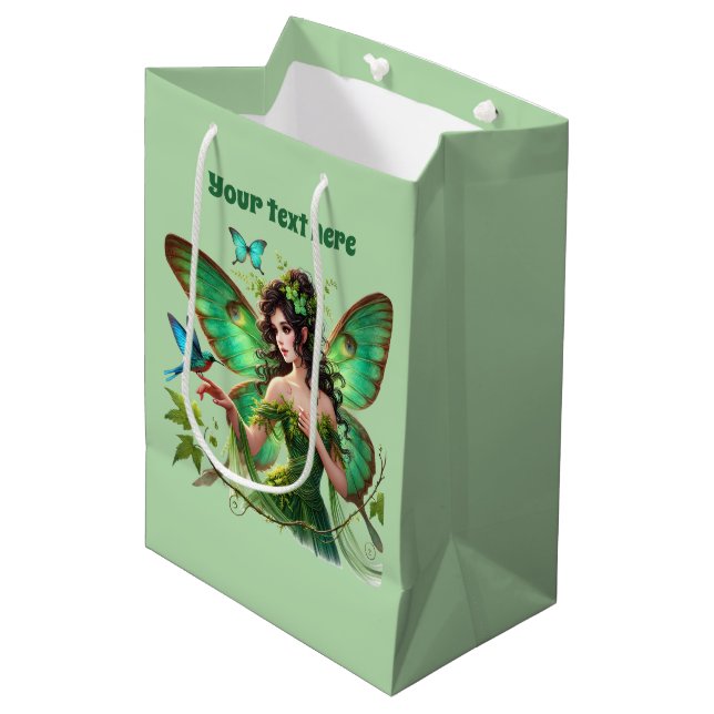Niedliches Schmetterlingsmärchen, anpassbares Part Mittlere Geschenktüte (Vorderseite Schrägansicht)