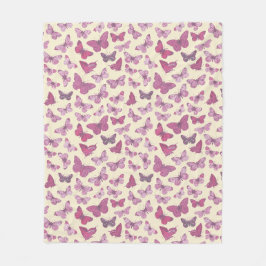 Niedliches Schmetterlingsmuster auf Beige Fleecedecke