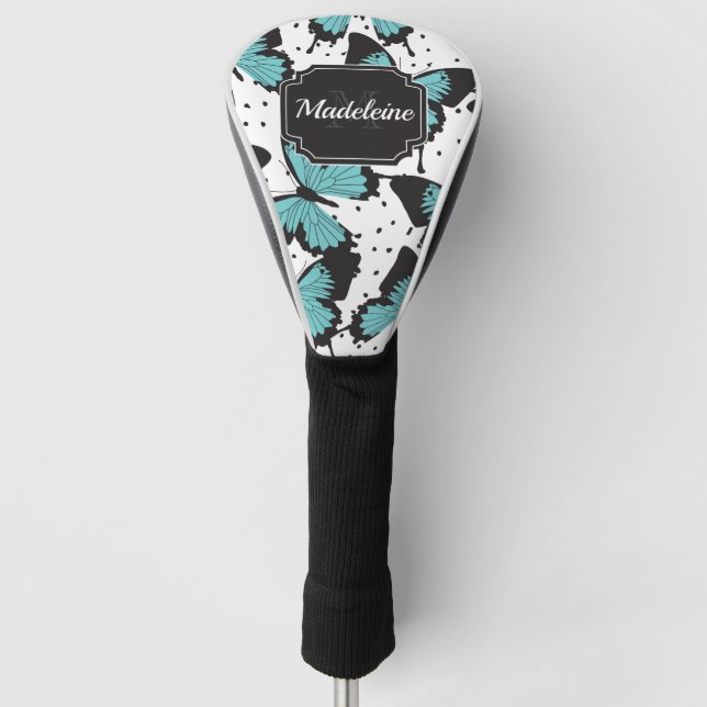 Niedliches Schmetterlingsmuster Golf Headcover (Vorderseite)