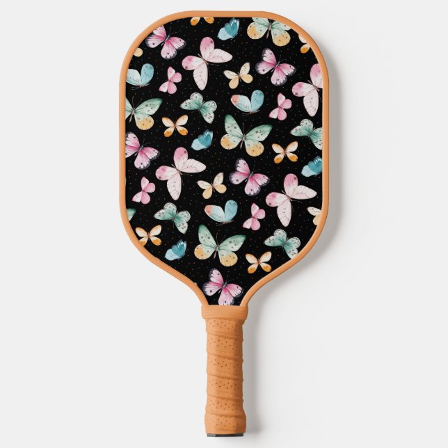 Niedliches Schmetterlingsmuster Pickleball Schläger (Vorderseite)