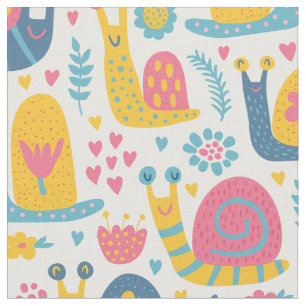 Niedliches Schneckekindermuster Stoff