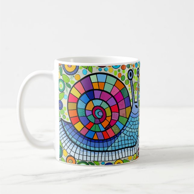 Niedliches Schneckenmosaik Kaffeetasse (Links)