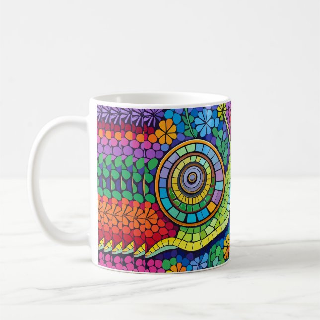 Niedliches Schneckenmosaik Kaffeetasse (Links)