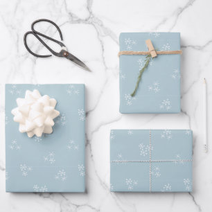 Niedliches Schneeflockenmuster Geschenkpapier Set