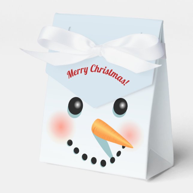 Niedliches Schneegesicht mit Karottennase Geschenkschachtel (Vorderseite)