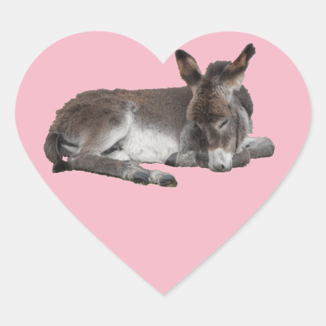 Niedliches Schokoladendängelfohlen, das auf rosa S Herz-Aufkleber (Vorderseite)