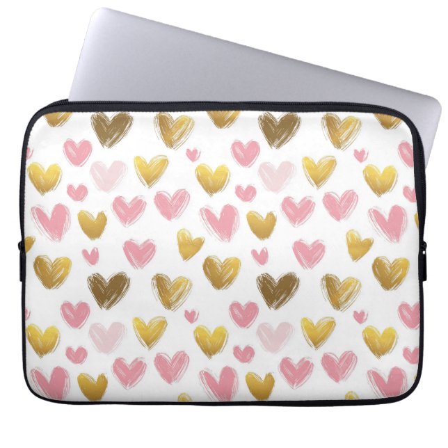 niedliches schönes Muster für den Valentinstag Laptopschutzhülle (Vorderseite)