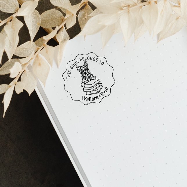 Niedliches schottisches Terrier Dog Book Gummistempel (Von Creator hochgeladen)