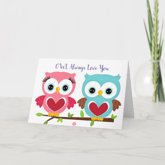Niedliches Schüssel immer Liebe Sie Jubiläum & Val Karte (Vorderseite)