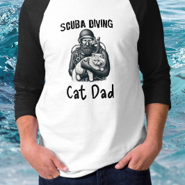 Niedliches Schwarz auf Weiß Taucherkatze Vater T-Shirt
