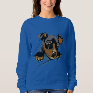 Niedliches Schwarz-Dackel-Welpendesign Sweatshirt