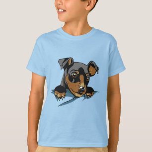 Niedliches Schwarz-Dackel-Welpendesign T-Shirt