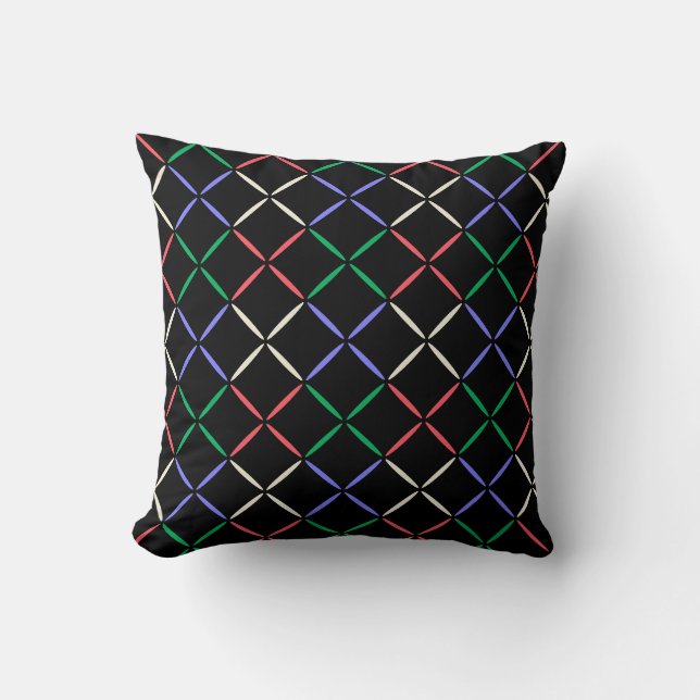 Niedliches Schwarz-Diamant-Muster, modern und mode Kissen (Vorderseite)