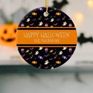 Niedliches Schwarz-Farbenfrohe magische Happy Hall Keramik Ornament