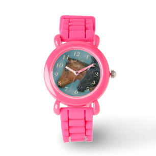 niedliches Schwarz-Fohlen-Forelle Armbanduhr