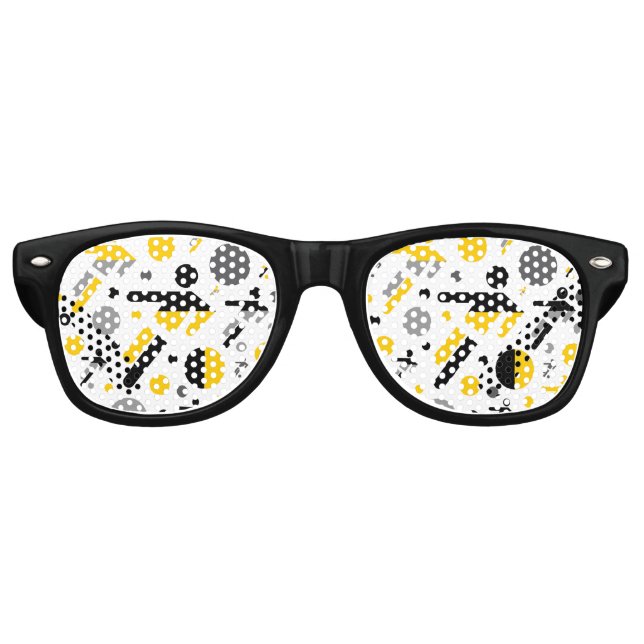 Niedliches Schwarz-Gelb-Silhouette-Muster Partybrille (Vorderseite)