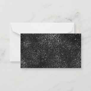Niedliches Schwarz Gepard Leopard Skin Print Muste Mitteilungskarte