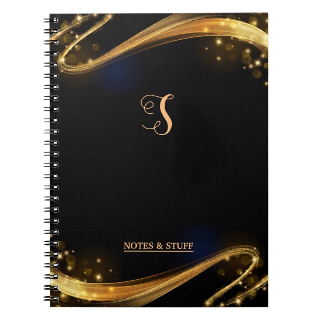 Niedliches Schwarz/Gold-Beruflich-Notebook Notizblock (Vorderseite)