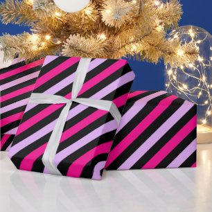 Niedliches Schwarz-Grau-Streifenmuster Geschenkpapier