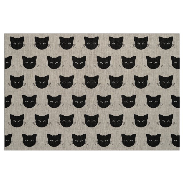 Niedliches Schwarz-Katze-Muster Stoff (Fat Quarter (45,7 x 55,9 cm))
