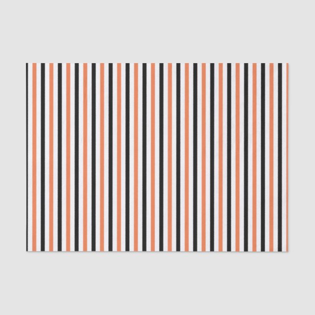 Niedliches Schwarz-Orange-Streifen-Muster Hallowee Seidenpapier (Vorderseite)