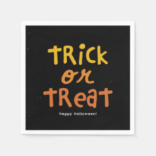 Niedliches schwarz-orangefarbenes Halloween-Party  Serviette