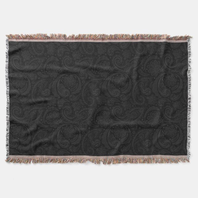 Niedliches Schwarz-Paisley-Muster Leggings Sitzpol Decke (Vorderseite)