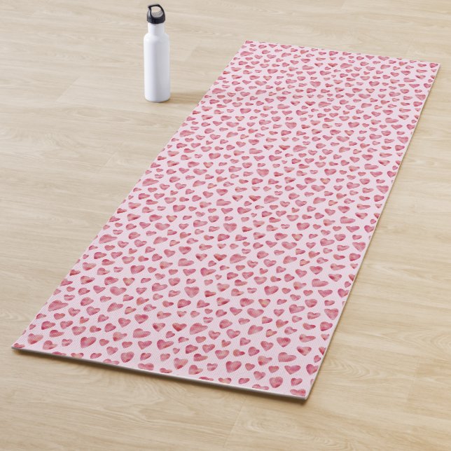 Niedliches Schwarz Rosa Liebe Herz Muster Yogamatte (Beispiel)
