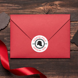 Niedliches Schwarz-Rot-Weiß-Weihnachtsworkshop-Sie Runder Aufkleber