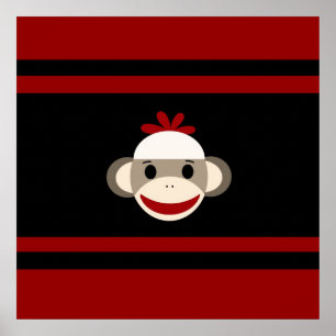 Niedliches Schwarz-Smilch-Affengesicht Poster