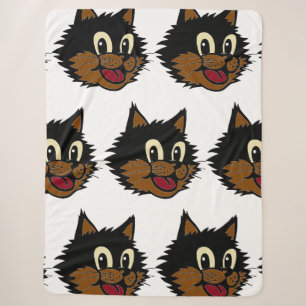 NIEDLICHES SCHWARZ- UND BROWN-KATZE SHERPADECKE