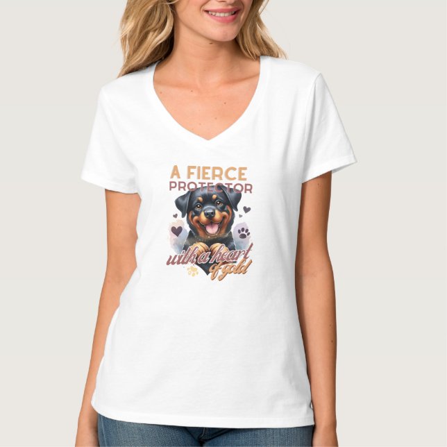 NIEDLICHES SCHWARZ- UND TAN-ROTWEILLER-SPRICHWORT T-Shirt (Vorderseite)