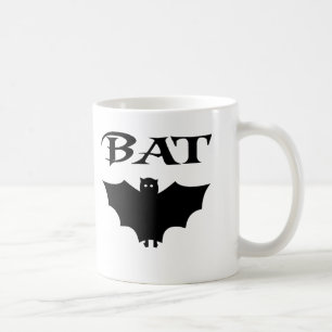 Niedliches Schwarz-Weiß-Bat Halloween Kaffeetasse