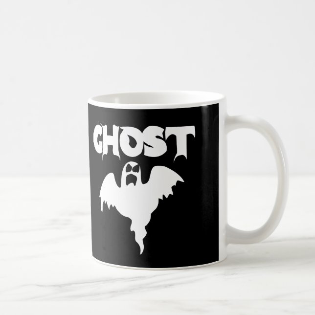 Niedliches Schwarz-Weiß-Ghost-Halloween Kaffeetasse (Rechts)