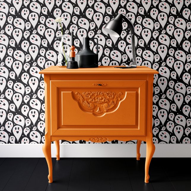 Niedliches Schwarz-Weiß-Ghost-Halloween Tapete (Von Creator hochgeladen)