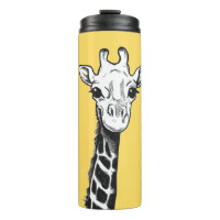 Niedliches Schwarz-Weiß-Giraffe Zeichnend Gelb