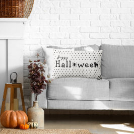 Niedliches Schwarz-Weiß-Halloween Lendenkissen