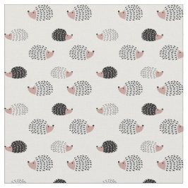 Niedliches Schwarz-Weiß-Igel-Muster Stoff
