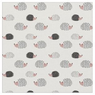 Niedliches Schwarz-Weiß-Igel-Muster Stoff