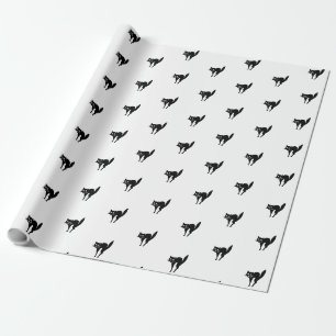 Niedliches Schwarz-Weiß-Katzenmuster Geschenkpapier
