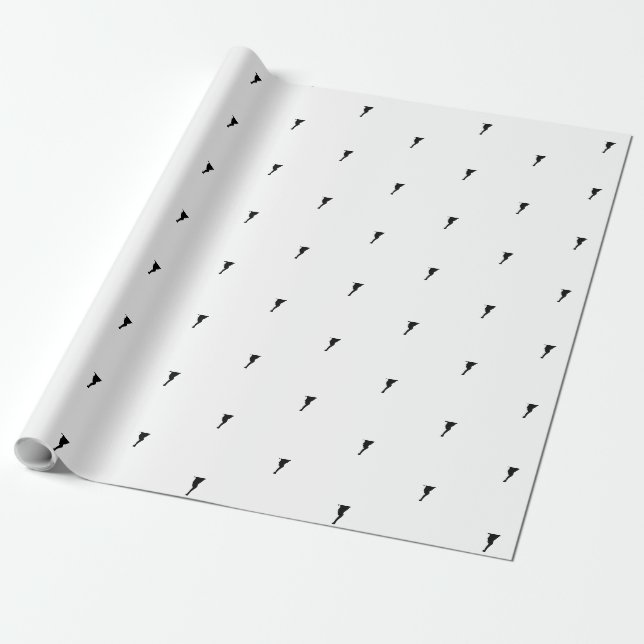 Niedliches Schwarz-Weiß-Katzenmuster Geschenkpapier (Ungerollt)