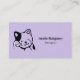 Niedliches Schwarz-Weiß-Katzenwellen Hallo Visitenkarte (Vorderseite)