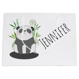 Niedliches Schwarz-Weiß-Panda in Bamboo Große Geschenktüte