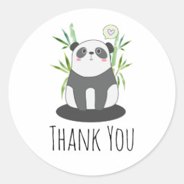 Niedliches Schwarz-Weiß-Panda in Bamboo Runder Aufkleber