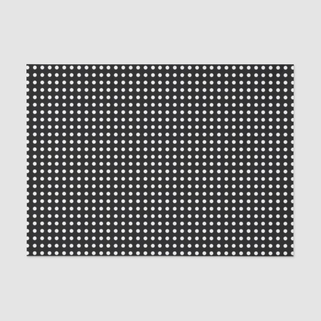 Niedliches Schwarz-Weiß-Polka-Dot-Muster Halloween Seidenpapier (Vorderseite)