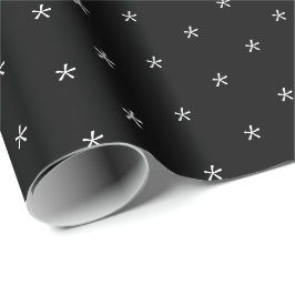 Niedliches Schwarz-Weiß-Schneeflocken-Muster Geschenkpapier