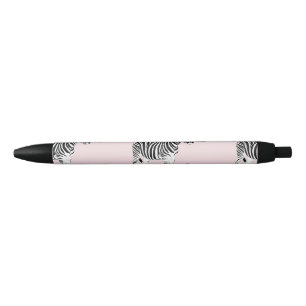 Niedliches Schwarz-Weiß-Zebra-Tierrosa-Design Kugelschreiber